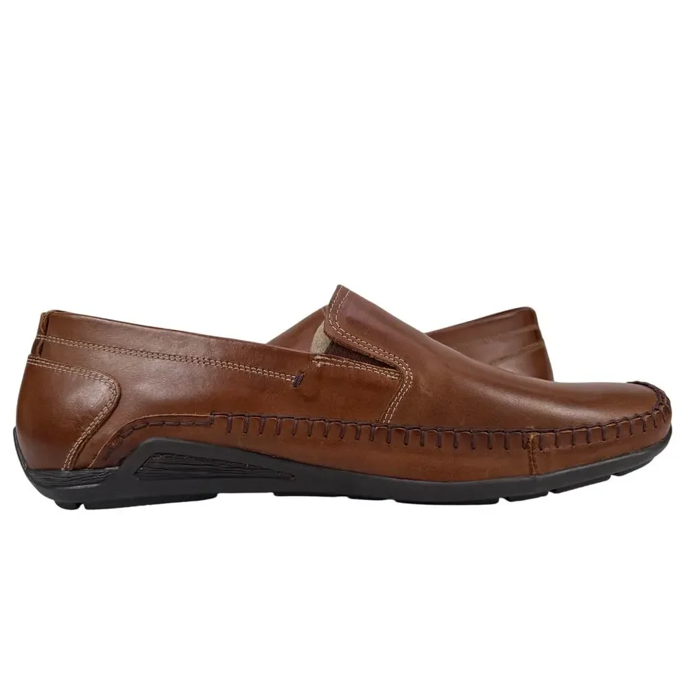 Pikolinos Azores Loafer Moccasin Mens‎ 12 EU 46 Cuero Brown Leather Slip On